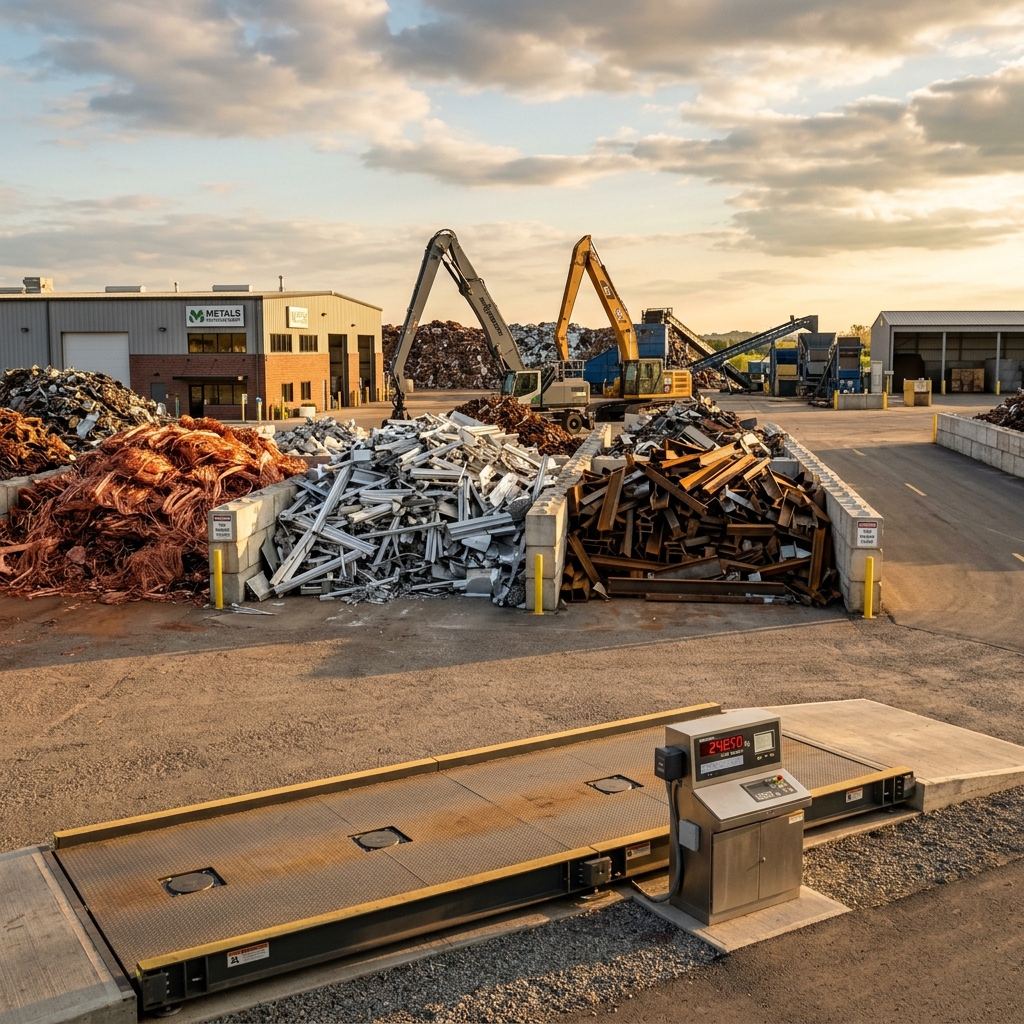 Lalji Pandey scrap yard — organized sorting facility with copper, steel and aluminum sections